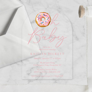 Oh Baby Donut Sprinkle Mädchen Babyparty Acryleinladungen