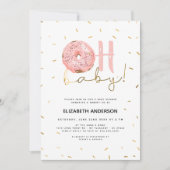 Oh Baby Donut & Sprinkles Gold Girl Baby Shower Einladung (Vorderseite)