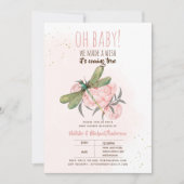 Oh Baby DRAGONFLY eine Wunschdusche Blüte machen I Einladung (Vorderseite)