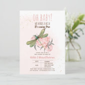 Oh Baby DRAGONFLY eine Wunschdusche Blüte machen I Einladung (Stehend Vorderseite)