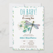 Oh Baby DRAGONFLY machen eine Wunschdusche floral Einladung (Vorderseite)