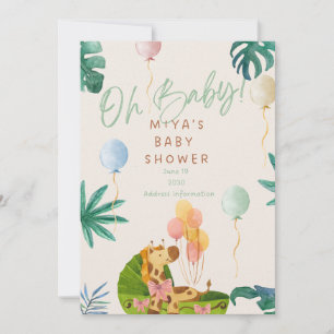 Oh Baby! Dschungel-Safari-Baby-Shower-Einladung Einladung