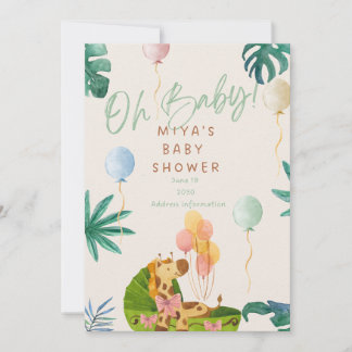Oh Baby! Dschungel-Safari-Baby-Shower-Einladung Einladung