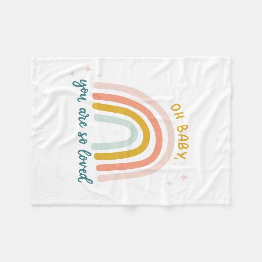 Oh Baby, du bist so geliebt Fleecedecke (Vorderseite (Horizontal))