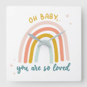 Oh Baby, du bist so geliebt Quadratische Wanduhr (Vorderseite)