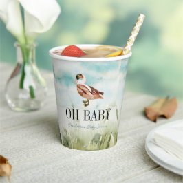 Oh Baby Duck/Mallard Watercolor Boy Babydusche Pappbecher