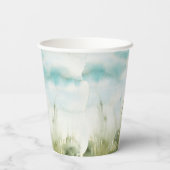 Oh Baby Duck/Mallard Watercolor Boy Babydusche Pappbecher (Rückseite)