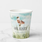 Oh Baby Duck/Mallard Watercolor Boy Babydusche Pappbecher (Vorderseite)