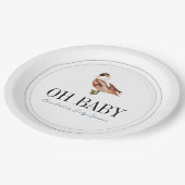 Oh Baby Duck/Mallard White Boy Baby Dusche Pappteller (Schrägansicht)