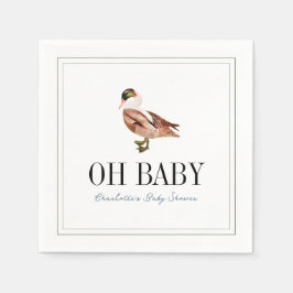 Oh Baby Duck/Mallard White Boy Baby Dusche Serviette