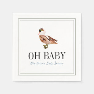 Oh Baby Duck/Mallard White Boy Baby Dusche Serviette