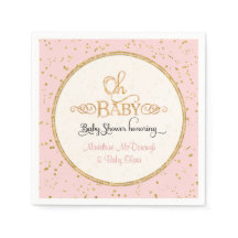 OH BABY Duschdekor Girl Glam Gold Glitzer Script