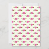 Oh Baby Dusche Aqua, rosa moderne Blumengrenze Einladung (Rückseite)