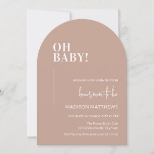 Oh Baby Dusche Einladung Arch Design Rosa