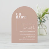 Oh Baby Dusche Einladung Arch Design Rosa (Stehend Vorderseite)