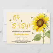 Oh, Baby! Dusche für Sonnenblumen Einladung (Vorderseite)