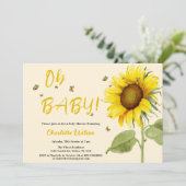 Oh, Baby! Dusche für Sonnenblumen Einladung (Stehend Vorderseite)