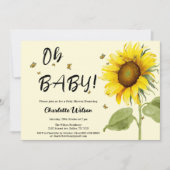 Oh, Baby! Dusche für Sonnenblumen Einladung (Vorderseite)