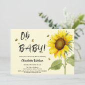 Oh, Baby! Dusche für Sonnenblumen Einladung (Stehend Vorderseite)