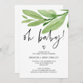 Oh Baby Dusche Geschlecht Neutral Boy Girl Dusche Einladung (Vorne/Hinten)