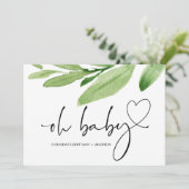 Oh Baby Dusche Junge Mutter Herzlichen Glückwunsch Karte (Stehend Vorderseite)