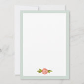 Oh Baby Dusche Moderne schicke Natur Blume Einladung (Rückseite)