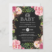 Oh Baby Dusche Moderne schöne Blumenwraath Wrap Einladung (Vorderseite)