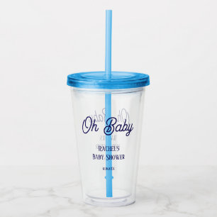 Oh Baby Dusche Navy Blue Script Geschenk Gefallen Acryltrinkbecher