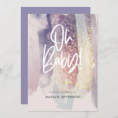 oh Baby Dusche Party Glitzer funkelnd elegant (Vorne/Hinten)