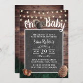 Oh Baby Dusche Rustikaler Wald Eichhörnchen Einladung (Vorne/Hinten)