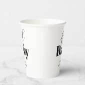 Oh Baby Dusche Schwarz-weiß Pappbecher (Rechts)