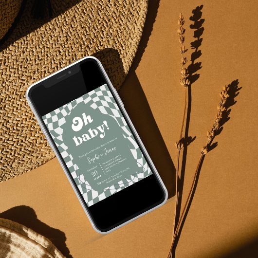 Oh, Baby! Dusty Checkered | Gingham | Babydusche I Einladung