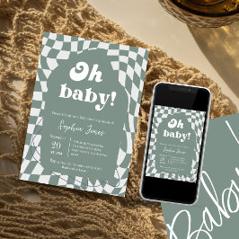 Oh, Baby! Dusty Checkered | Gingham | Babydusche I Einladung