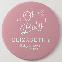 "Oh Baby" Dusty Pink Moderne Minimalistische Babyd Button