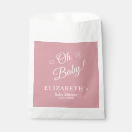 "Oh Baby" Dusty Pink Moderne Minimalistische Babyd Geschenktütchen
