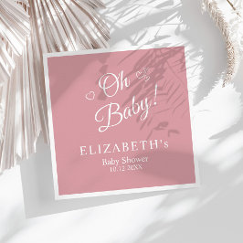 "Oh Baby" Dusty Pink Moderne Minimalistische Babyd Serviette