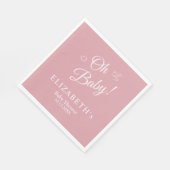 "Oh Baby" Dusty Pink Moderne Minimalistische Babyd Serviette (Ecke)