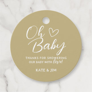 Oh Baby Earth Tone Baby Dusche Danke Nachricht Geschenkanhänger