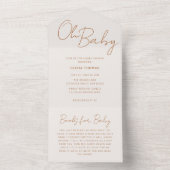 Oh Baby Earthy Minimal Baby Shower All In One Einladung (Innen Boden)