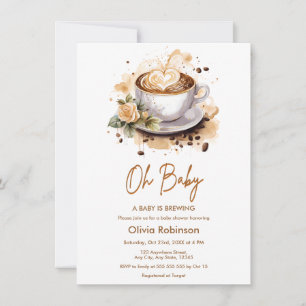 Oh Baby Ein Baby Braut Brown Coffee Baby Shower Einladung