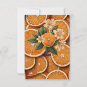 Oh Baby eine kleine Süsse Orange Citrus Baby Dusch Dankeskarte (Rückseite)