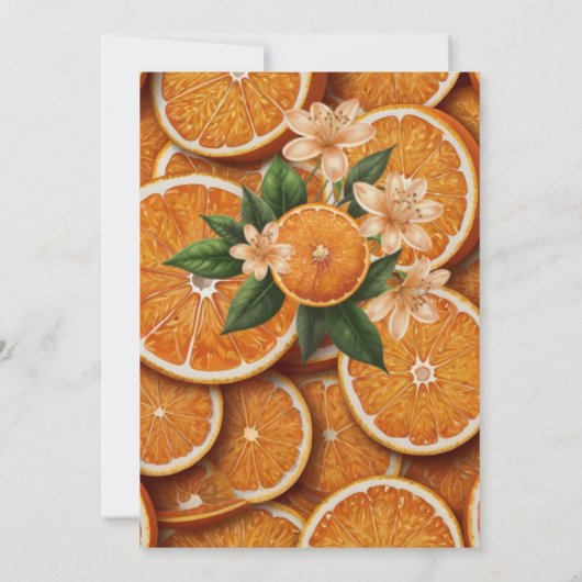 Oh Baby eine kleine Süsse Orange Citrus Baby Dusch Einladung (Rückseite)