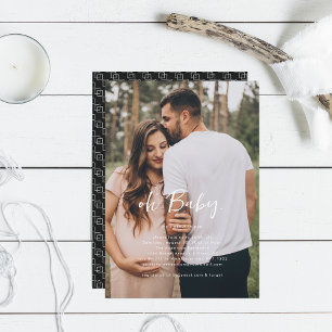 Oh Baby Einfache Foto-Baby-Party Einladung