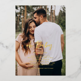 Oh Baby | Einfache Foto Babydusche Folieneinladung