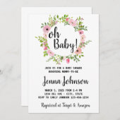 Oh, Baby! Einladung der Babydusche (Vorne/Hinten)