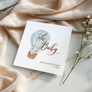 Oh Baby Elefant im Heißluftballon Baby Shower Serviette