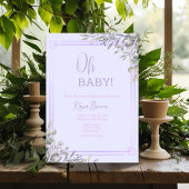 Oh Baby Elegant Greenery und Pink Baby Dusche Einladung