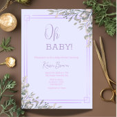 Oh Baby Elegant Greenery und Pink Baby Dusche Einladung