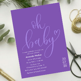 Oh Baby!  Elegant Purple Script Baby Shower Einladung