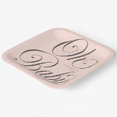 Oh Baby Elegant Script Blush Pink Girl Baby Shower Pappteller (Gewinkelt)